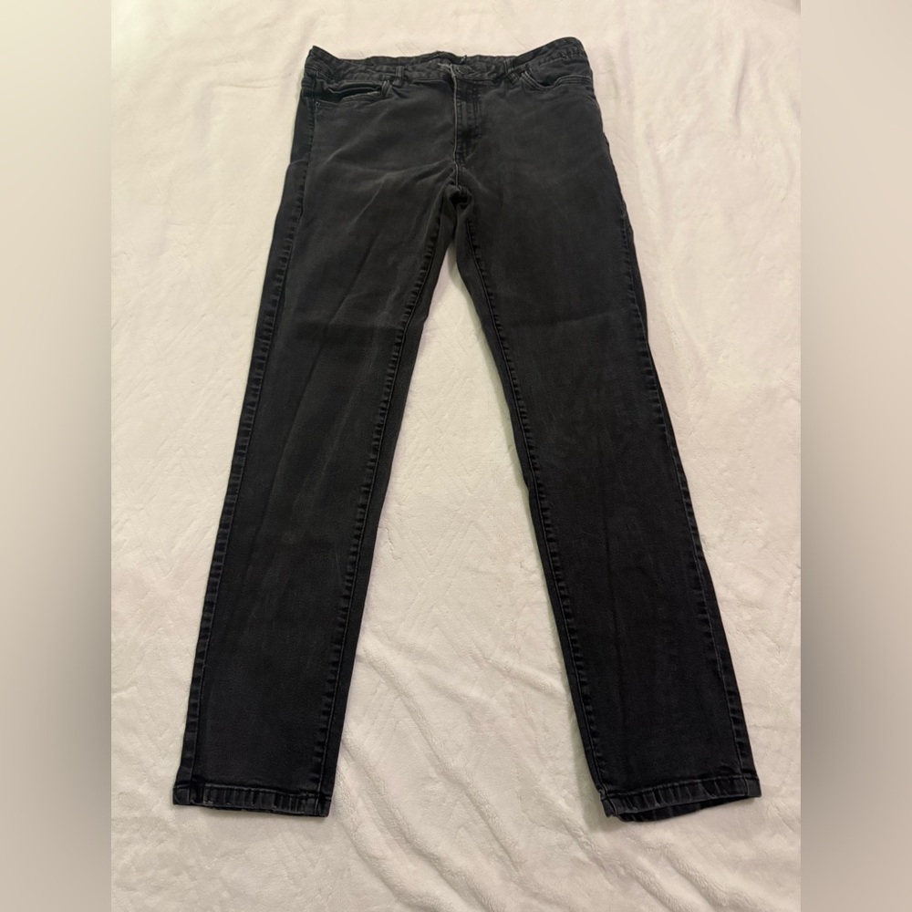 Tahari Men's Dark Gray Black Skinny Jeans 36W